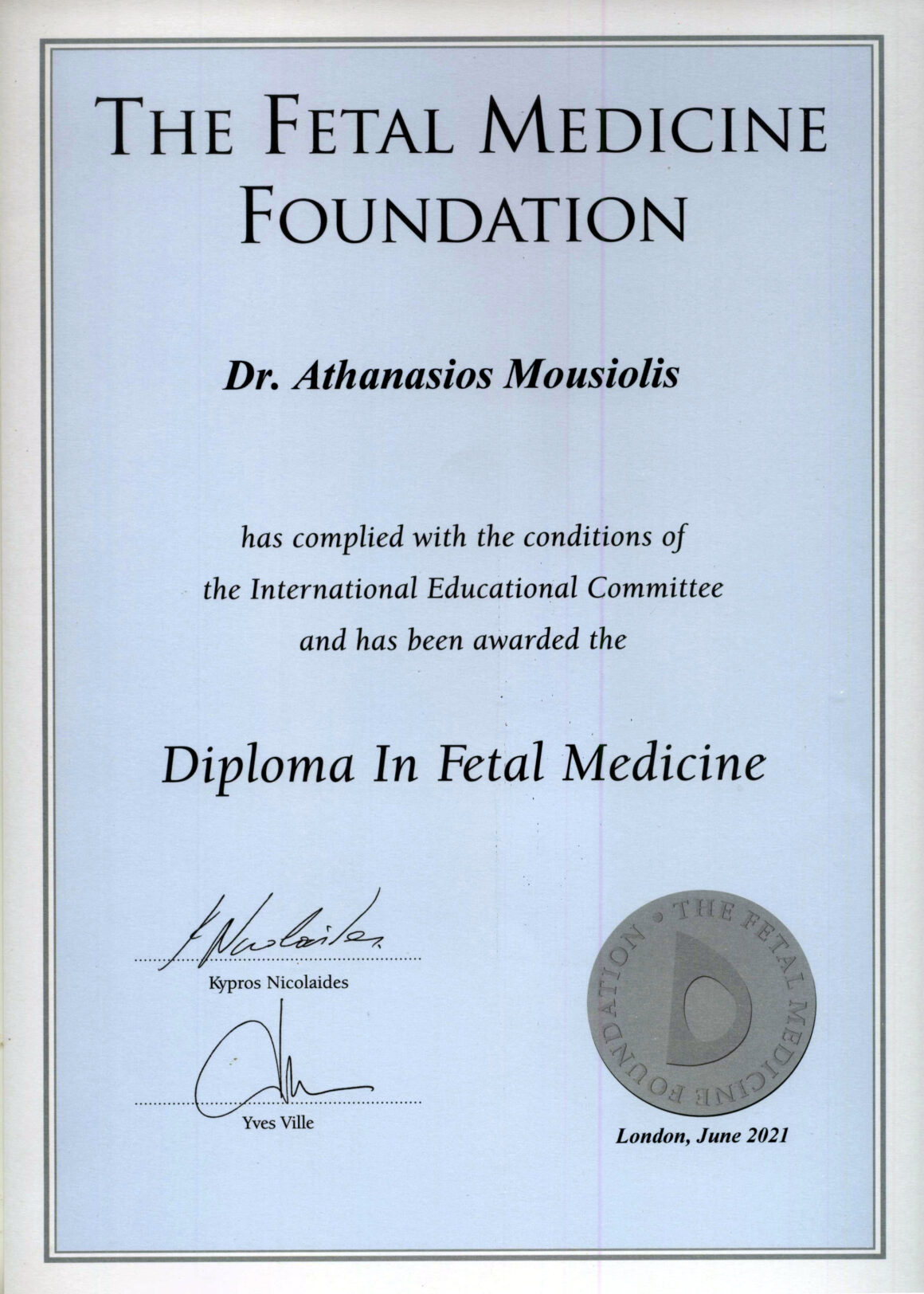 Diploma in Fetal Medicine